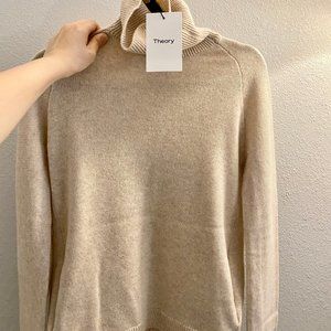 [NEW] THEORY oatmeal 100% soft cashmere sweater